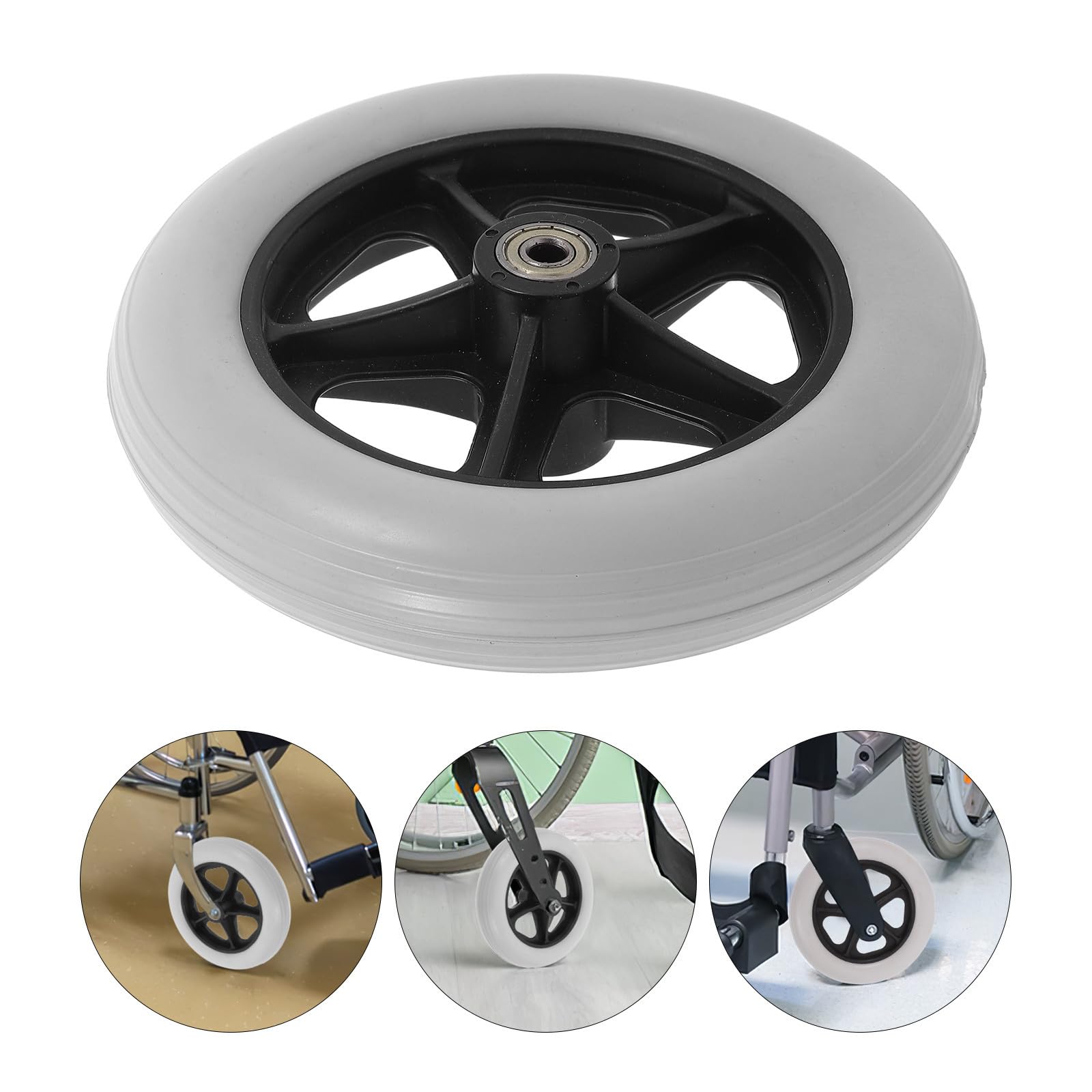 Ruote di Ricambio Anteriori in PVC 2 Pezzi per Deambulatore e Carrello della Spesa Installazione Facile