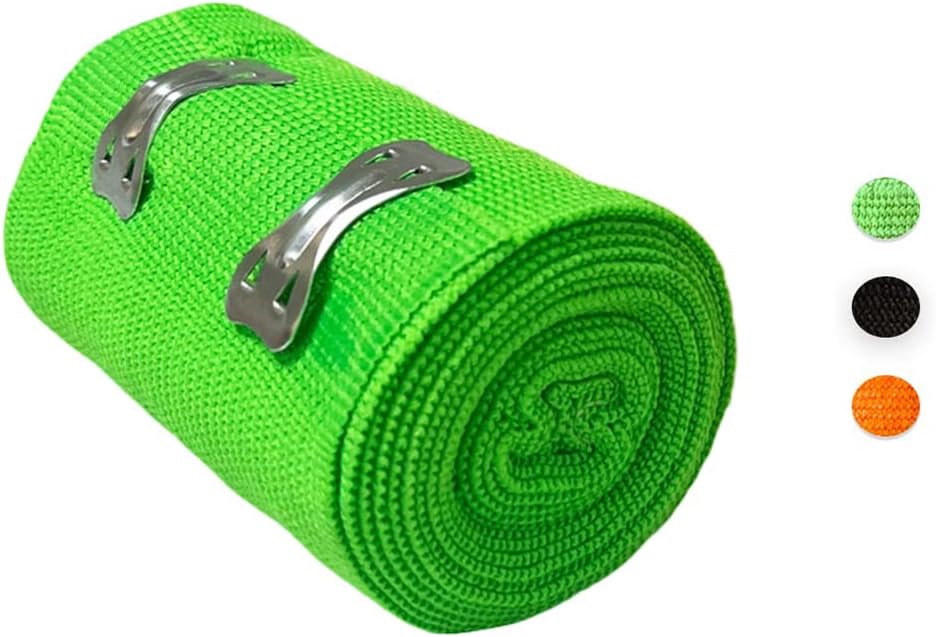 SION BIOTEXT Degasa Elastic Bandage wrap with Closures Clips, Mixed Colors Comfortable Design, Support for Ankle, Knee Claves Wrist arm Leg sprains First Aid Compression Roll 3” W x 5.4 yds L