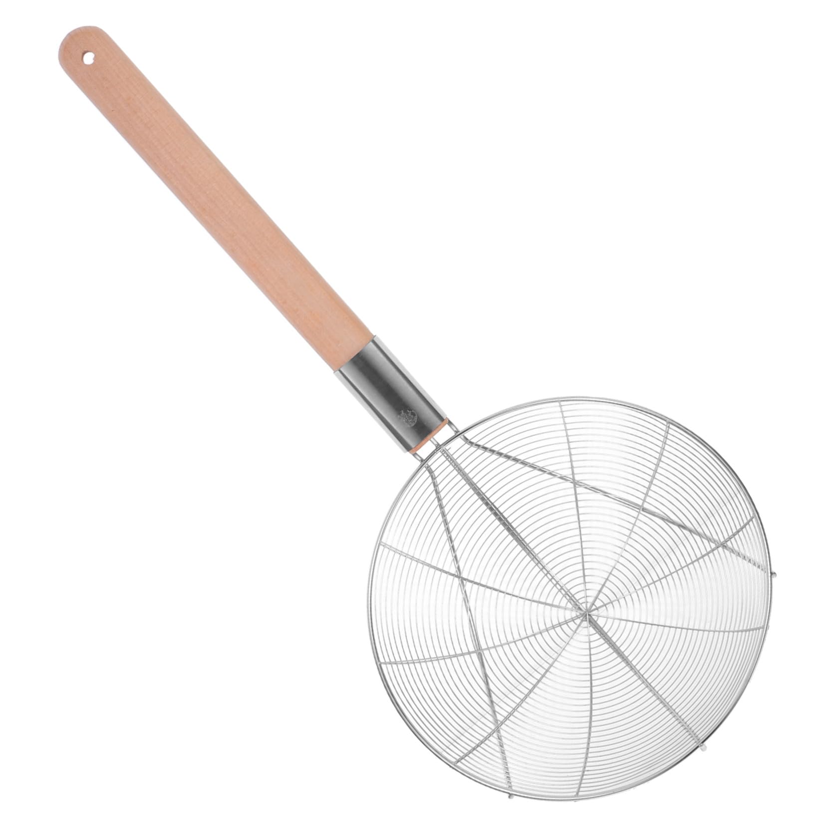 Alipis Passoire à Écumoire Araignée en Acier Inoxydable Manche en Bois, Grosse Louche Filtre Fine Cuisine Professionnelle et Friture