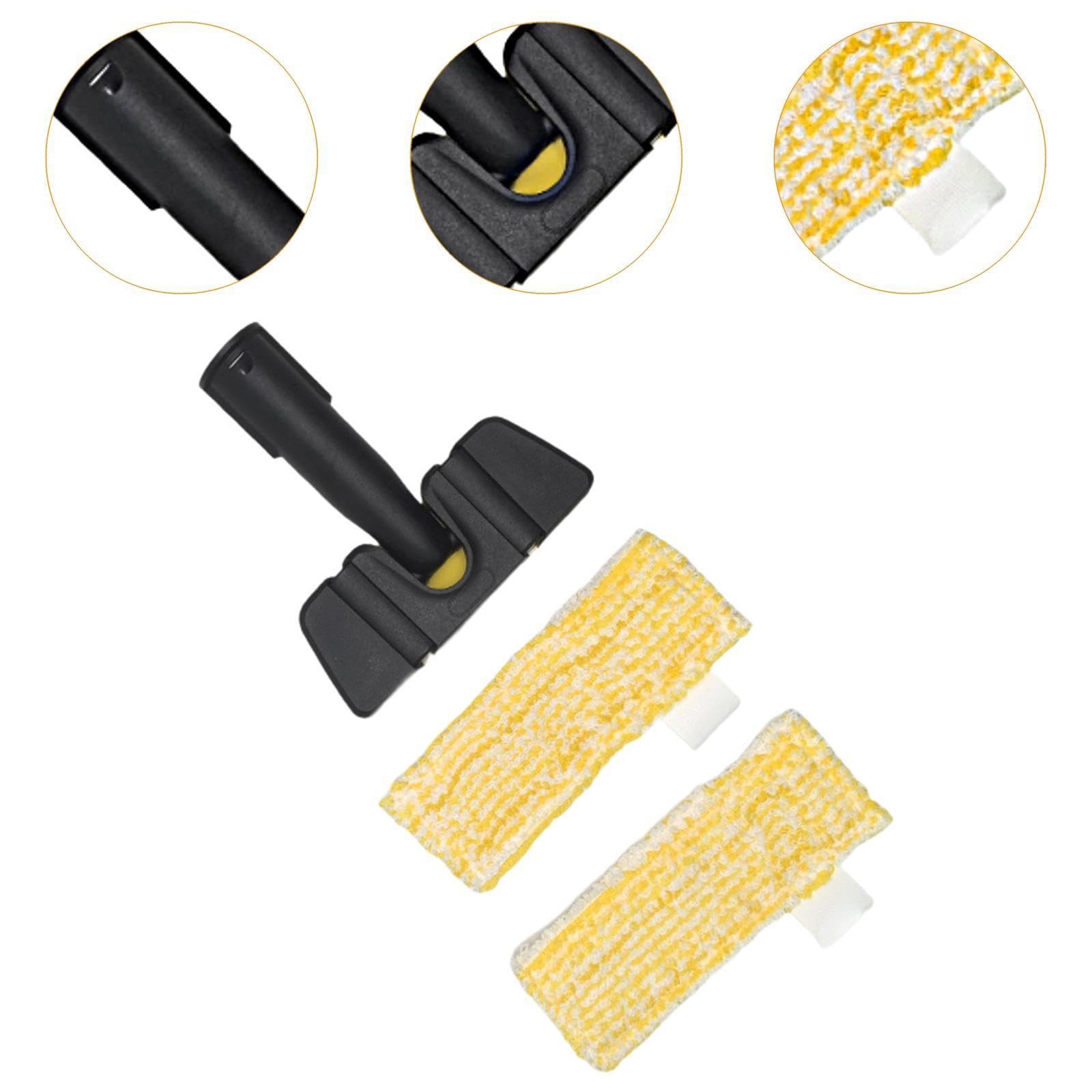 Steamer Replacement Cepillo de Mano Adaptador de Cabezal de Cepillo Accesorio con Función de Limpieza Profunda Material PP Adecuado para, con 2 Mopas Amarillas, Individual