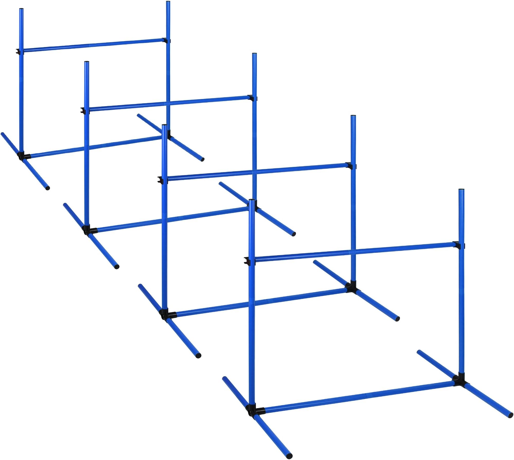 TRMLBE Agility Set Hunde Slalom Stangen Agility Hürden Hobby Horse