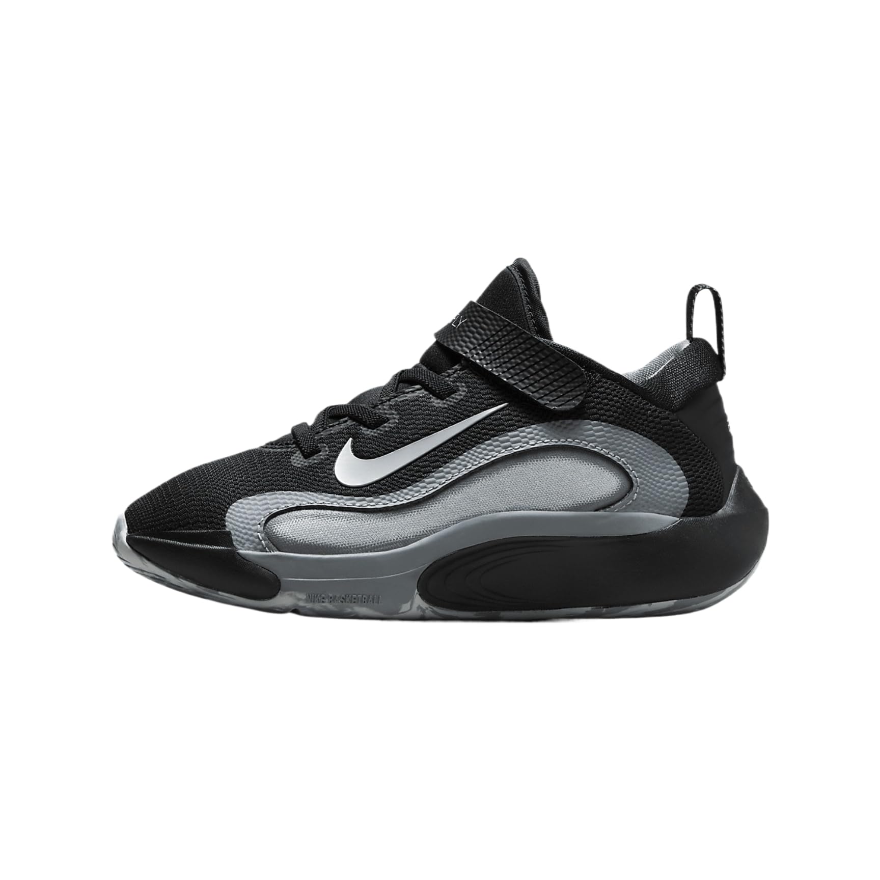 Nike IsoFly Little Kids' Basketball Shoes (FQ7670-001, Black/Cool Grey/White/Wolf Grey) Size 9