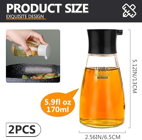 Miniatura 9 de Dispensador de recipientes de vidrio para salsa de soja, dispensador de vinagre a prueba de fugas, botellas dispensadoras de aceite, botella de