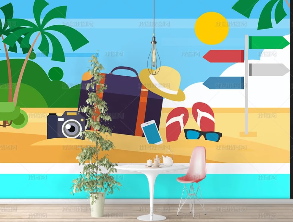 Papier peint intissé vues de vacances mer poster mural 200x140cm
