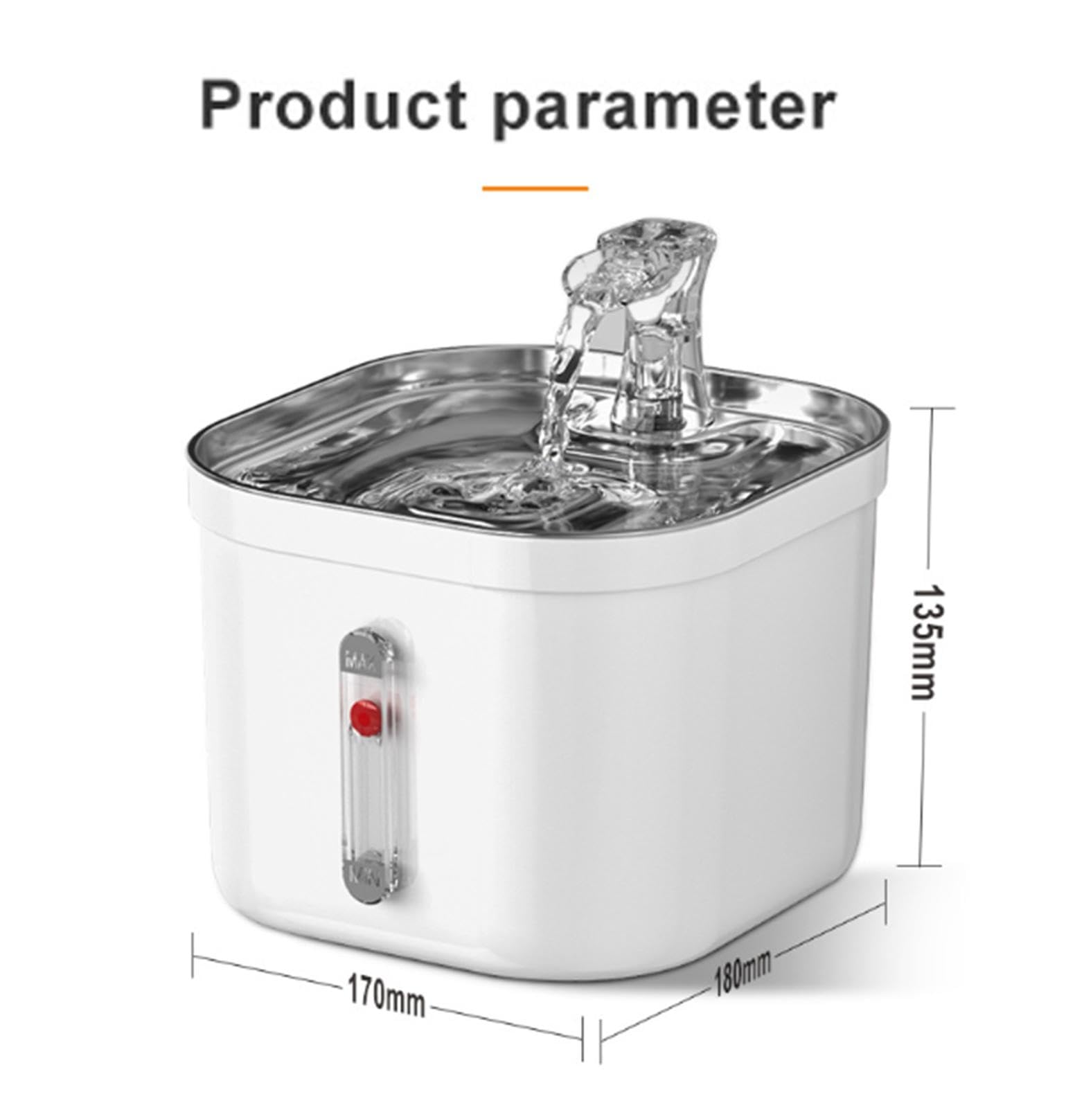 Cat Water Fountain, 2L Automatic Stainless Steel Pet Water Dispenser, Dog Water Fountain with Ultra-Quiet Pump,Window can be Checked,Multi-Filter - image 5