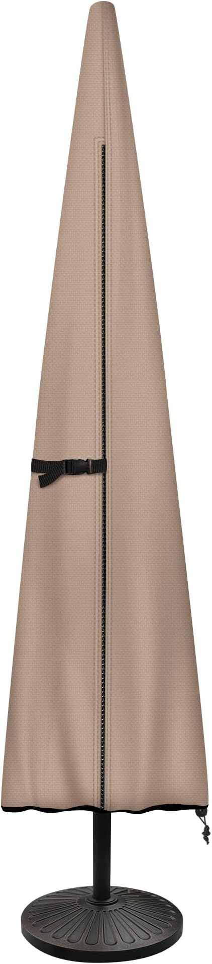 ULTCOVER Patio Parasol 600D Waterproof Outdoor Market Umbrella Cover - Fits Market Umbrella Up to 12 Feet