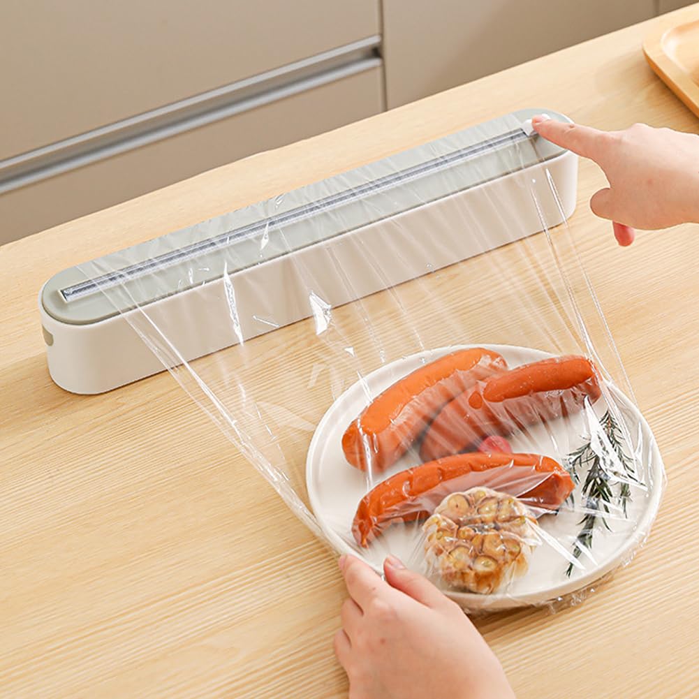 2 dispenser magnetico per pellicole salvafreschezza con taglierino, dispenser e dispenser per pellicola di alluminio, dispenser di pellicola in alluminio e dispenser di pellicola fresca, per cucina