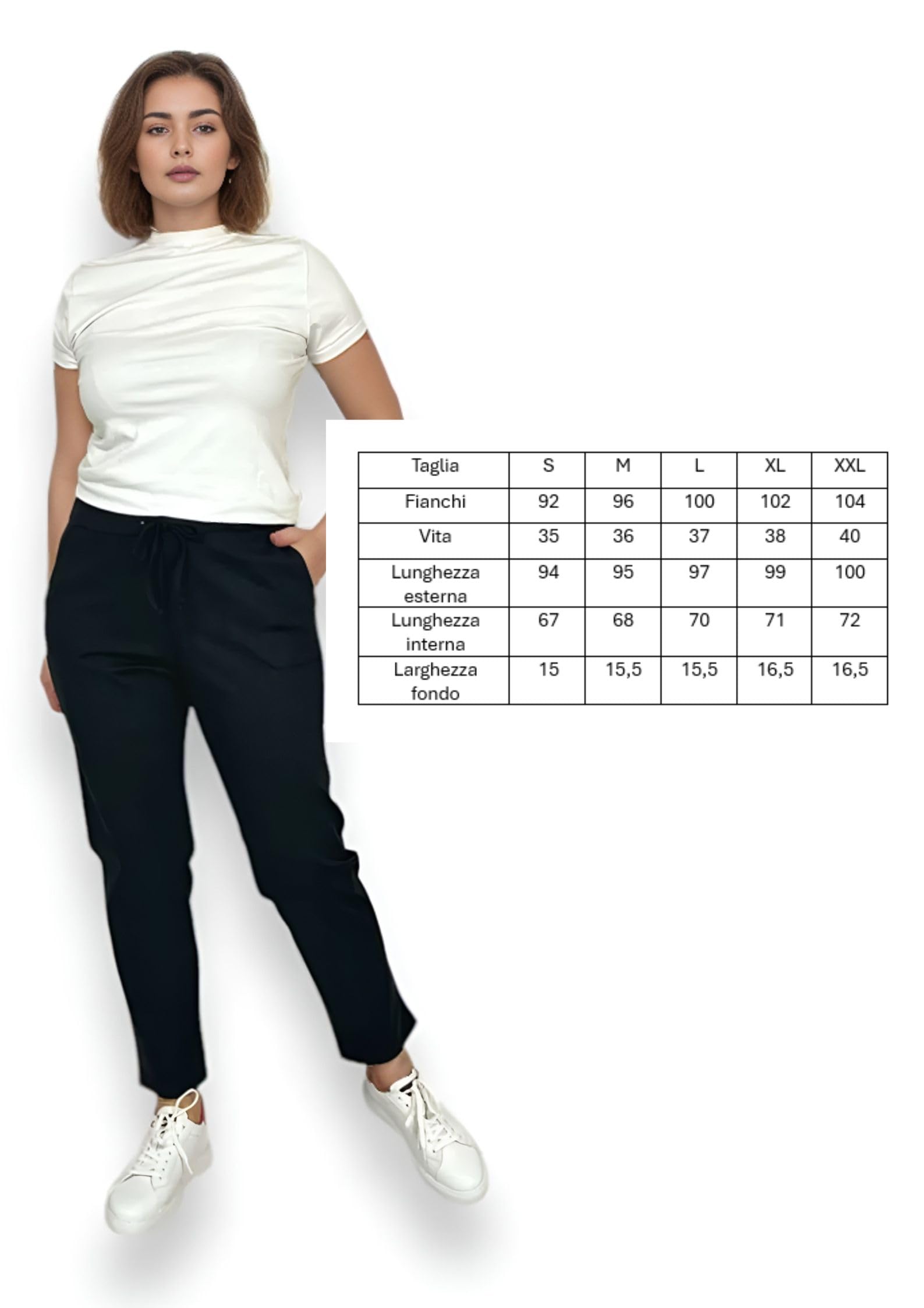 Pantalon pour femme taille haute élastique – Chino jogging confortable | Chino Cigarette Confortable Grande Taille Legging élégant Curvy Taille élastique Joggers Doux Viscose Automne