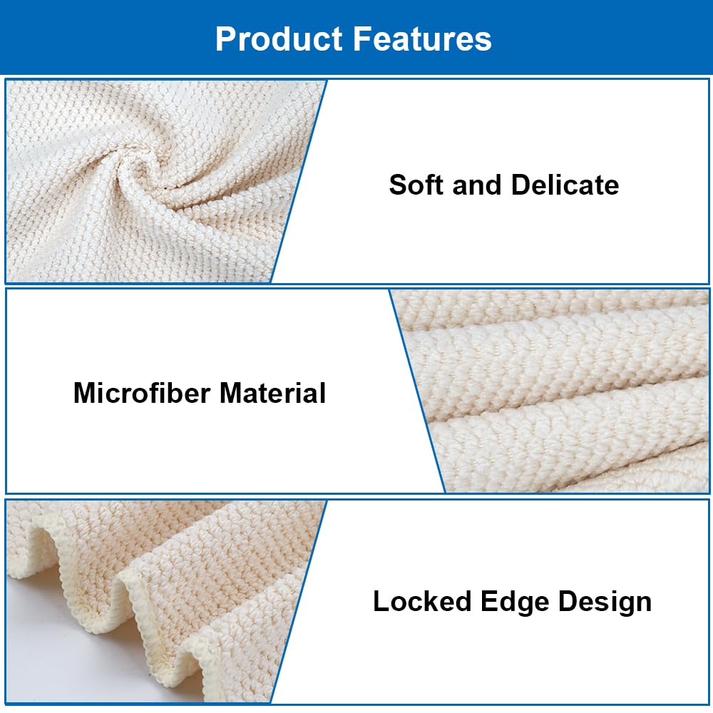 4 Strofinacci Cucina 100% Cotone - 35x35cm, Grigio Scuro, Design Waffle