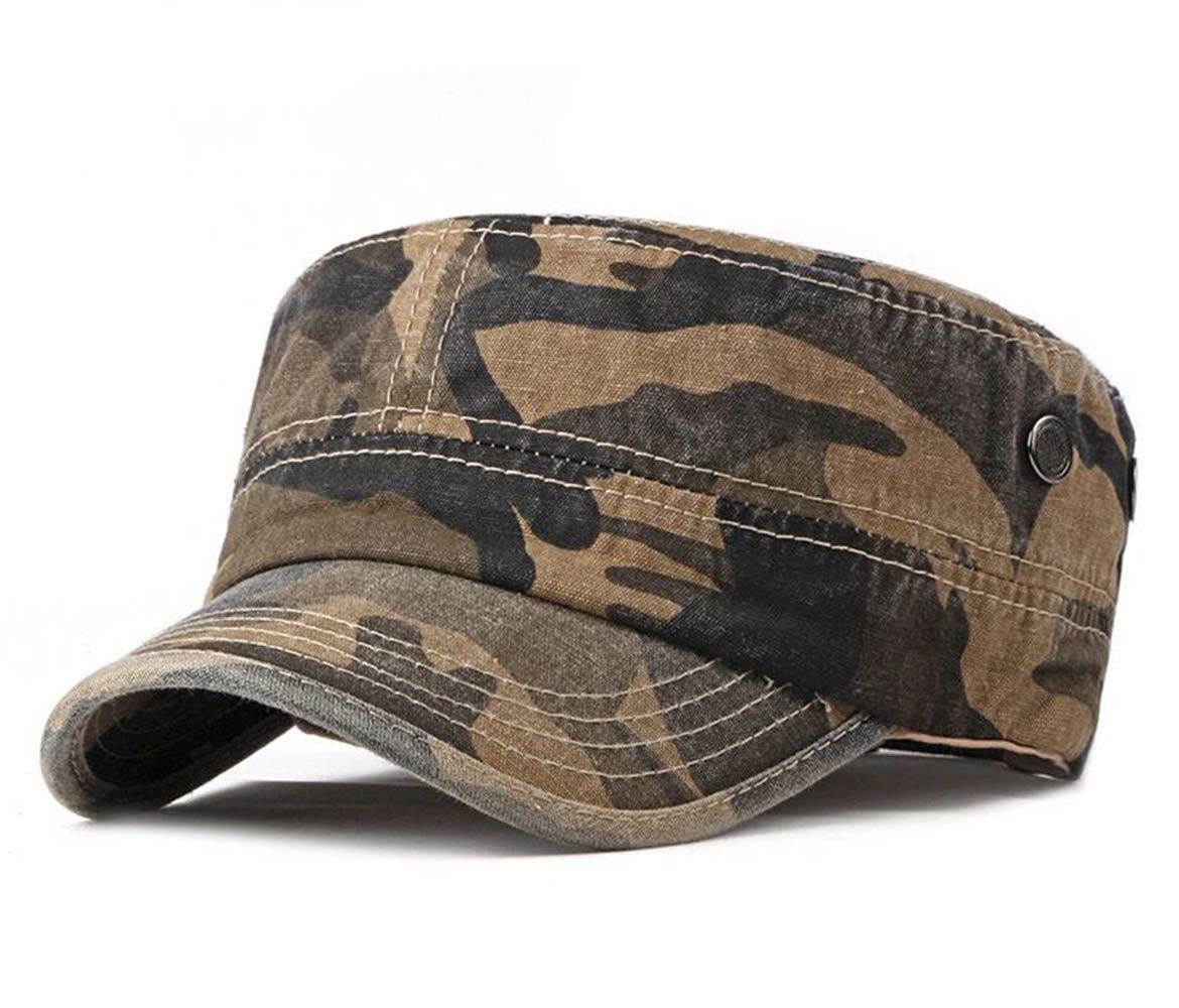 Chennuo Men's Brown Camouflage Army Cap Classic Military Style Hat Adjustable Baseball Cap (Brown)