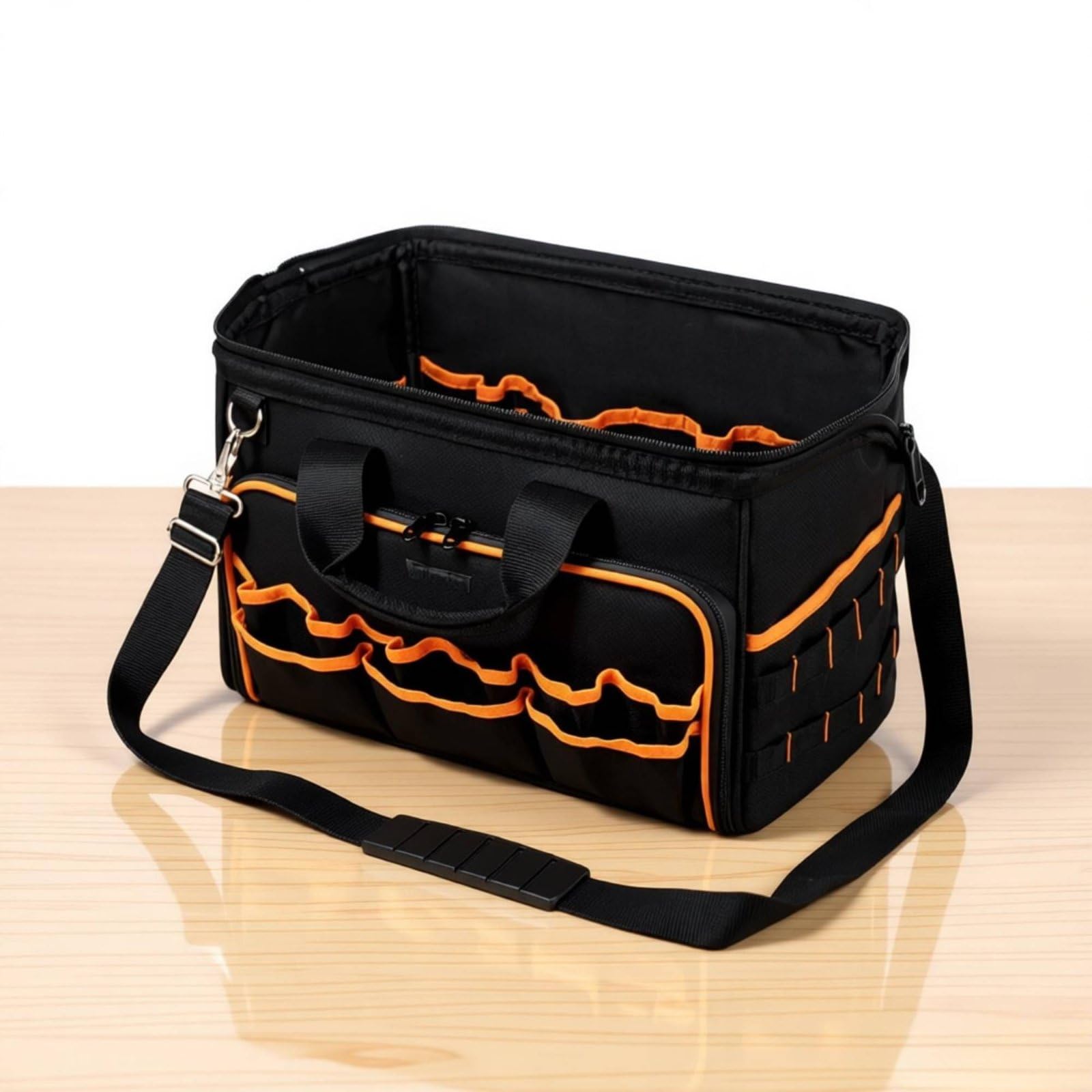 KESOTO Borsa Porta Attrezzi Pesante Borsa Attrezzi Borsa Organizer Valigetta Portautensili Custodia Strumenti con Manico Imbottito E Tracolla Regolabile 46