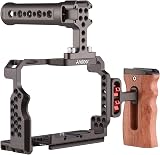 Andoer Camera Rig Aluminum Alloy Replacement Kit with Wooden Handle on Top Video Handle for Sony A7R III, A7 II, A7III - 6