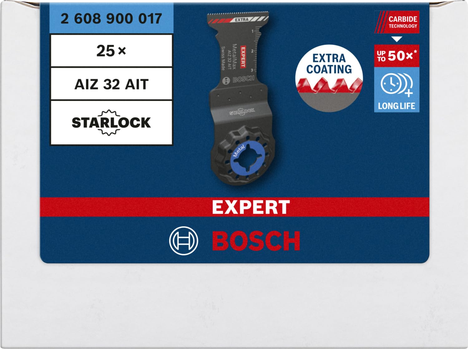 Bosch Accessories 2608900017 Bosch Professional Expert MetalMax AIZ 32 AIT-Lame (Larghezza 32 mm, Accessori Multitool), Cutting Width