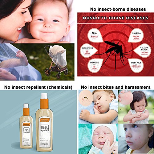 Stroller Rain Cover Baby Mosquito Net Universal Weather Shield Bug Net For Jogging Stroller Pushchair Buggy Pram Protect Baby From Rain Insect Wind Bug Snow Fly Shade Shield Netting Plastic #TOP4