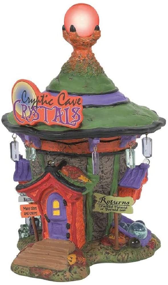 Department 56 Snow Village Halloween Cryptic Cave Crystals Lit Building, 7.68 Inch, Multicolor
