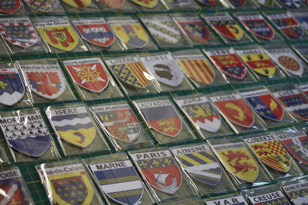 2 Aimants Forme écusson Département 18 CHER Blason Magnétique 4x5cm