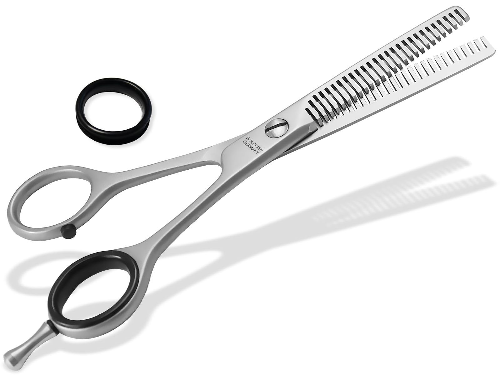 Effilierschere aus Solingen Haarschere Friseur Schere mit Scharfer Zweiseitiger Zahnung Made in Germany Haarschneideschere aus Hochwertigem Rostfreiem Edelstahl zum Ausdünnen der Haare (13,97 cm)