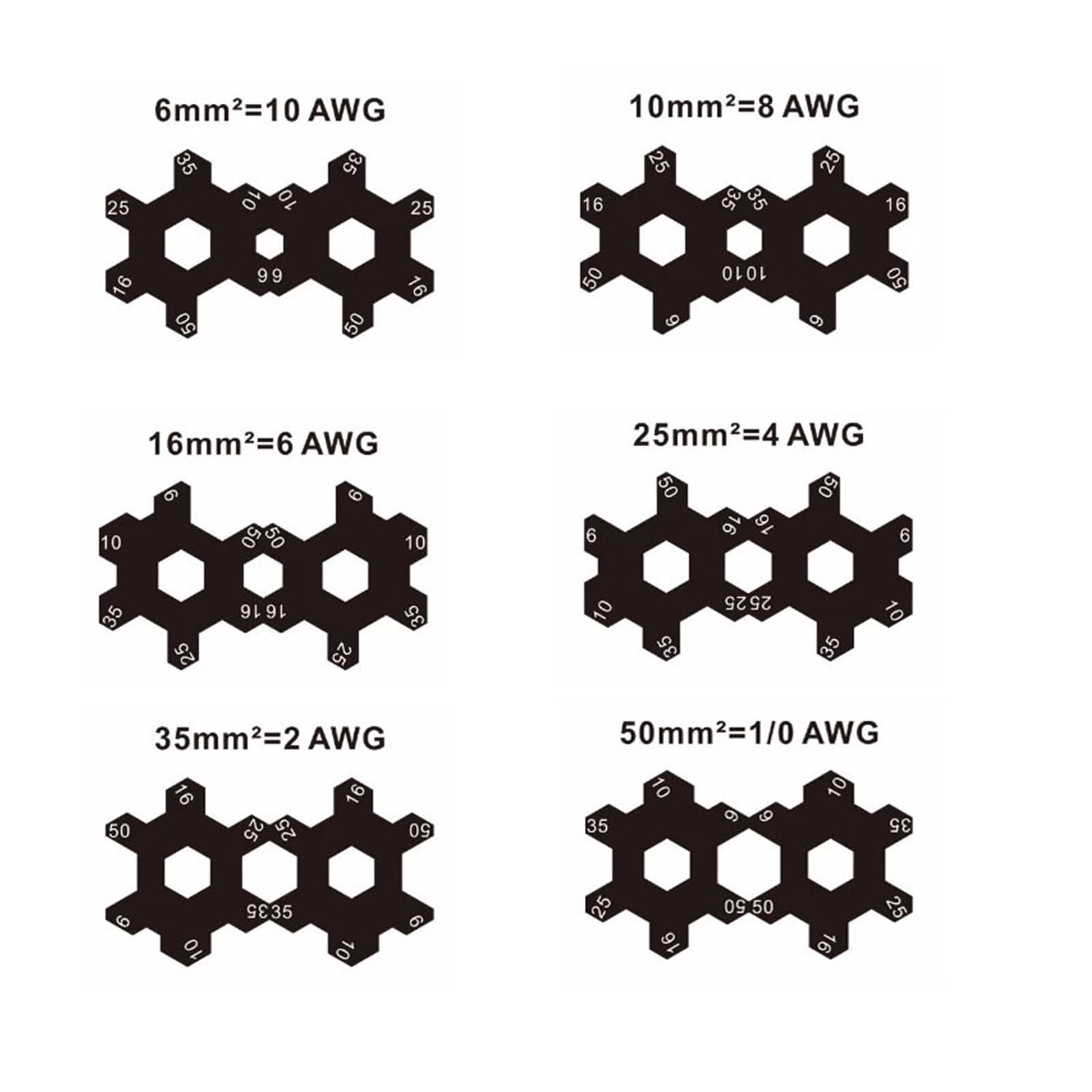 Zaciskarka 6-50mm ² AWG 22-10 Do Końcówek Rurowych Z Łbem Sześciokątnym 60 Miedzianym Pierścieniem Precyzyjny, OszczęDzająCy Pracę(HX-50B 120PCS)