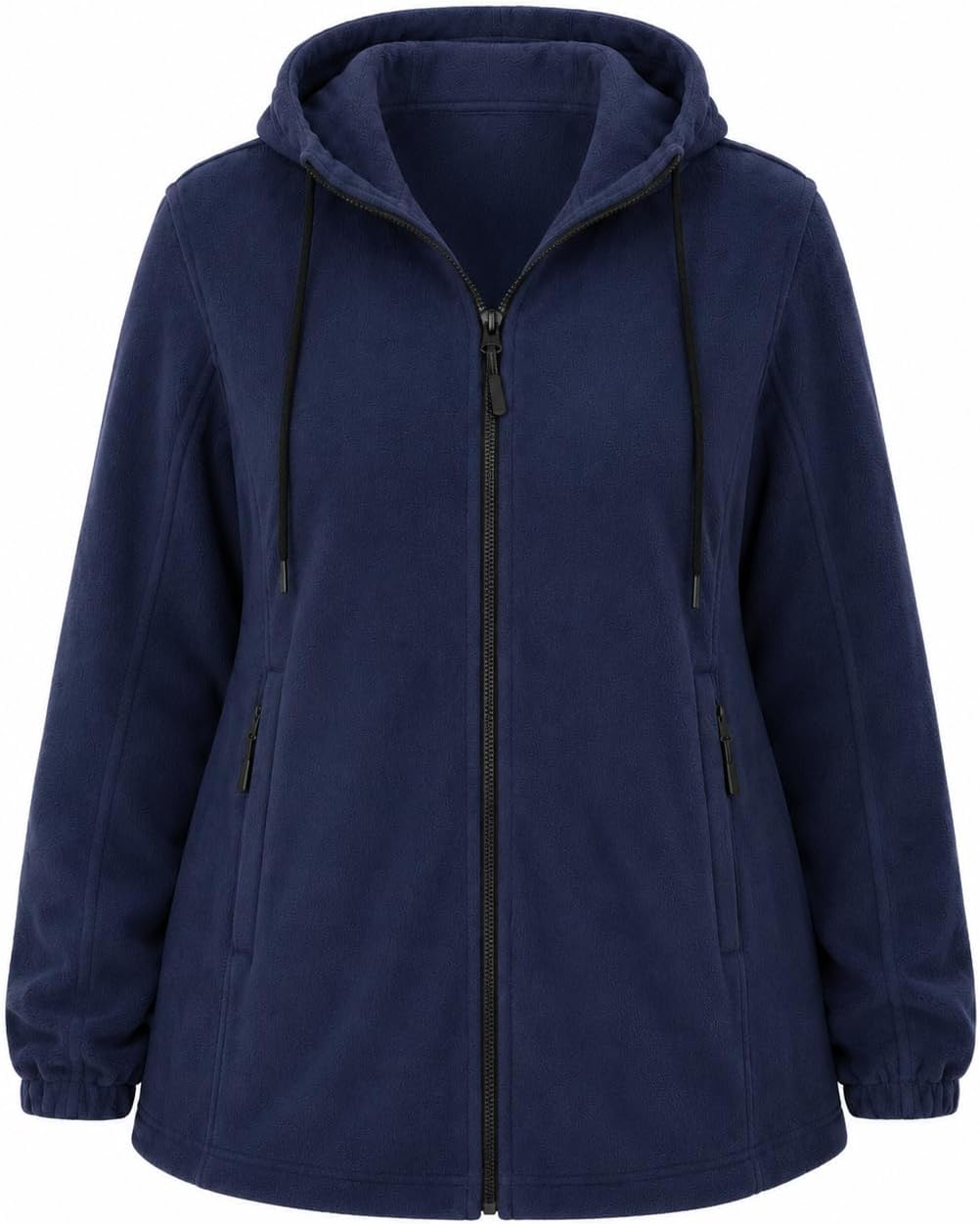 Plus Size Fleece Jacket Women Zip Up Hoodie Warm Coat Lightweight Casual
