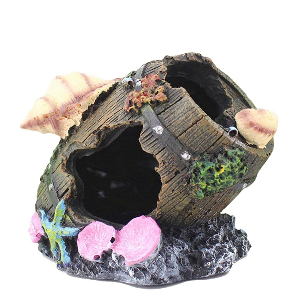 BSTCAR Cueva decorativa para acuario, accesorio para acuario, adorno de resina, para pequeños gambas, pez, tortuga