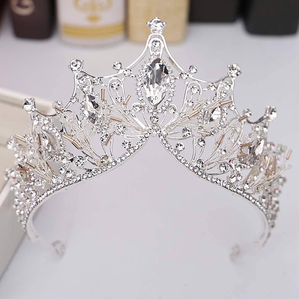 Zooma Tiara de cristal para novia, tiara de princesa, diadema de boda, para bodas, bailes, concursos, fiestas, cumpleaños, aleación, cristal y diamantes de imitación