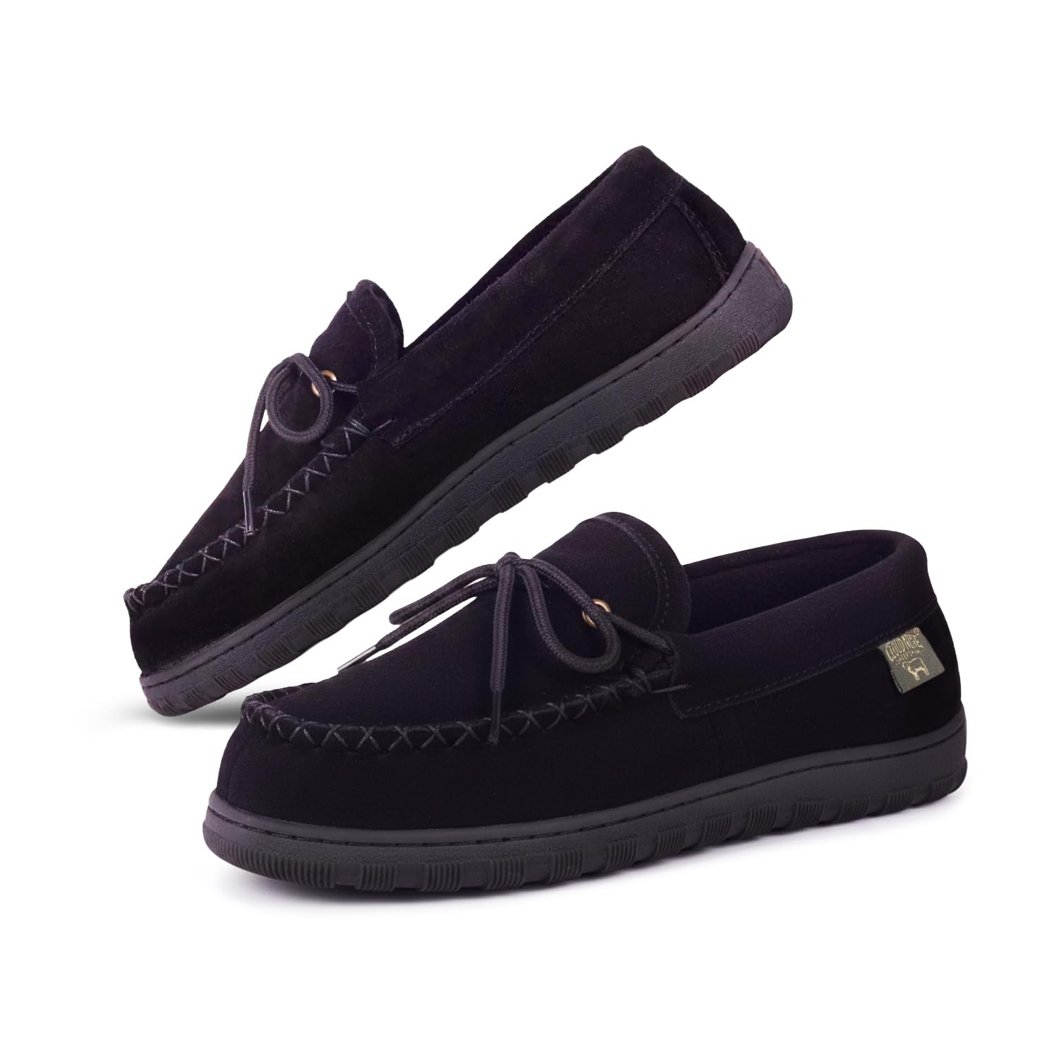 Cloud Nine Sheepskin Men's Moccasin Slippers - Classic Comfortable Slip-On Slippers for Men with Removable Insole