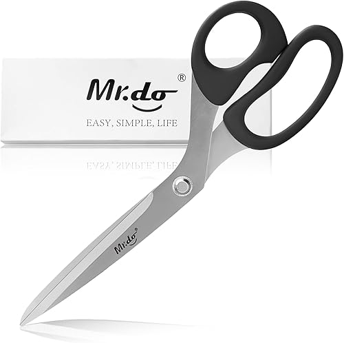 Mr.do Tijeras de tela de 10 pulgadas, tijeras de costura multiusos, resistentes y afiladas, tijeras de tela para cortar ropa, cuero clásico, acero