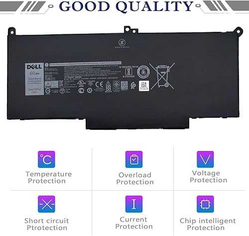 Miniatura 5 de DELL F3YGT - Batería para Dell Latitude 12 7280 7290 13 7380 7390 P29S002 14 7000 7480 7490 P73G002 Series P28S P28S001 P73G P73G0002 Serie 2 F3 YGT