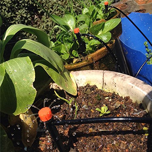Sasylvia Kit Irrigazione A Goccia 275 Pezzi – Tubo 1/4'' 199,9 Metri Per Giardino, Serra E Prato