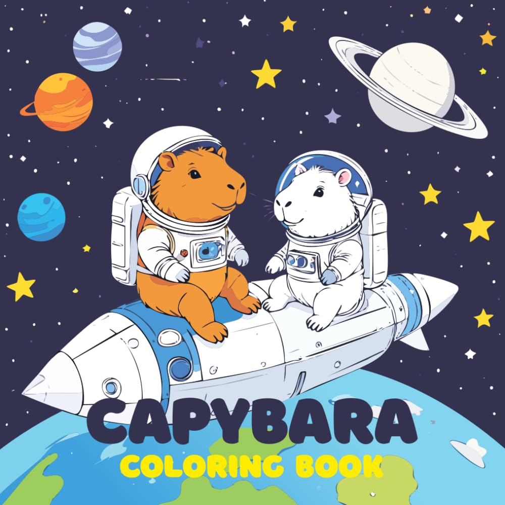 Capybara Coloring Book for Kids: From Sports to Space Adventures – 30 Fun and Cute Capybara Scenes to Color