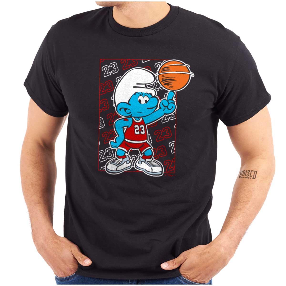 The Smurfs Athlete Basketball Player Graphic T Shirt Men or Women Black