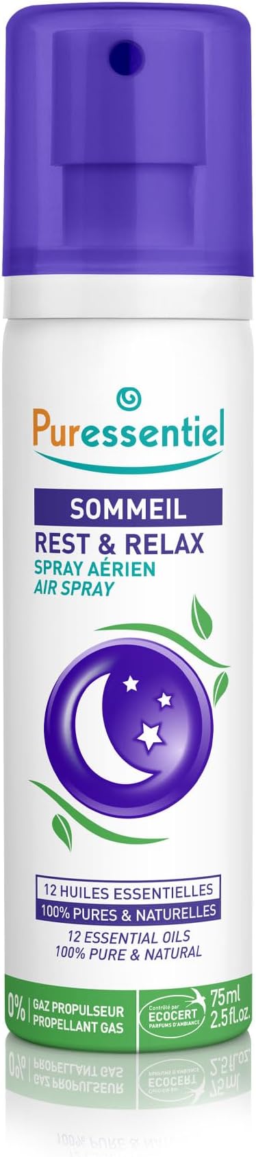 Rest & Relax Air Spray 75ml - Create a Relaxing Space Ready for a Rejuvenating Sleep - 100% Natural - 12 Essential Oils Including Lavender and Chamomile