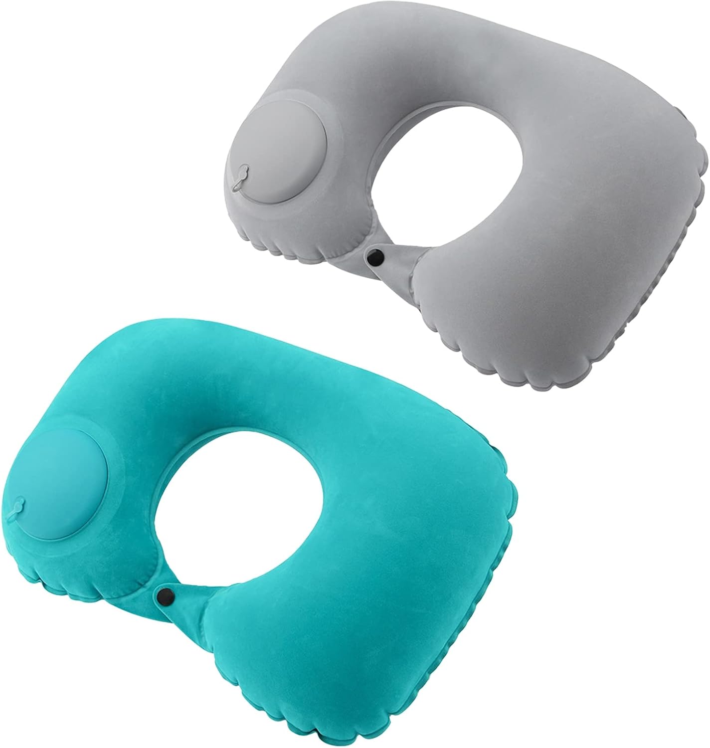 porfeet 2Pcs UShaped Inflatable Neck Pillow for Travel, Neck Support