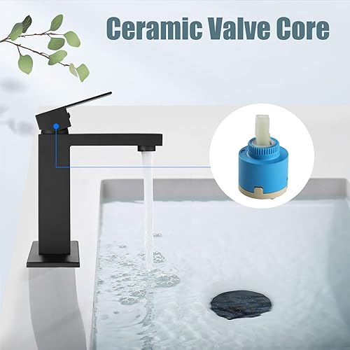 Miniatura 7 de Aolemi Grifo de baño de una sola manija, 1 agujero, montaje en cubierta, lavabo para lavabo de lavabo RV con placa de cubierta y montaje de drenaje