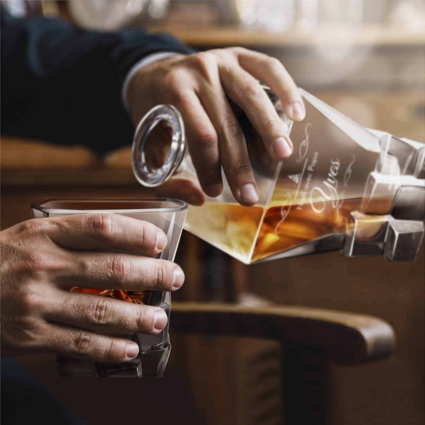 Maverton Ensemble à whisky pour homme, Avec motif décoratif