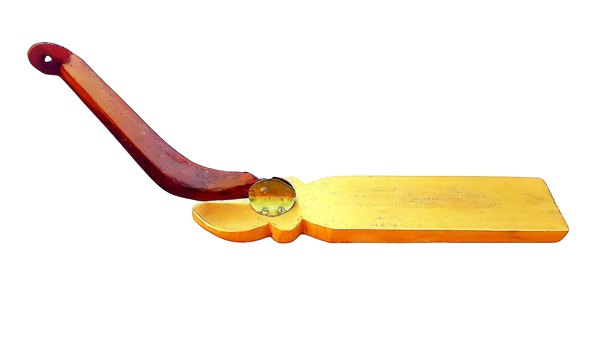 Shiba International Iron Folding Boti/vili/pahsul/kathipeeta/Vegetable & Fruit Cutter with Colour Polished Wooden Board (Royal Gold, Medium)(with Free 1pc Potato Peeler & 1pc Kitchen Knife).