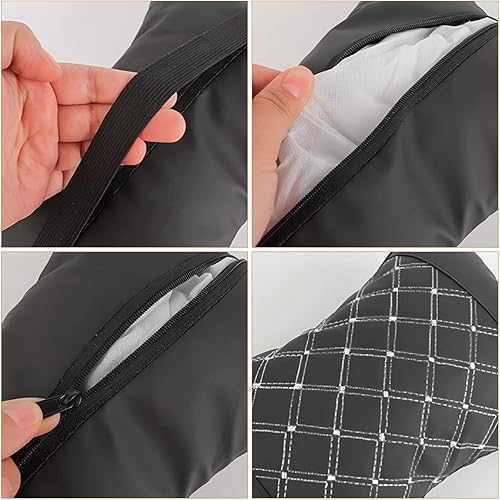 Miniatura 4 de AICEL Almohada para el cuello del automóvil, 2 cojines de cuero sintético suave para reposacabezas con funda extraíble transpirable, almohadas para