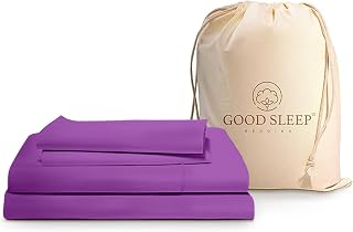 Full Size Sheets - 100% Egyptian Cotton Sheets Full Size, 4Pc, 1000 TC, Sateen Weave, Hotel Full Size Sheet Sets, Soft, Full Bed Sheets Deep Pocket Fits Upto 16" - Purple