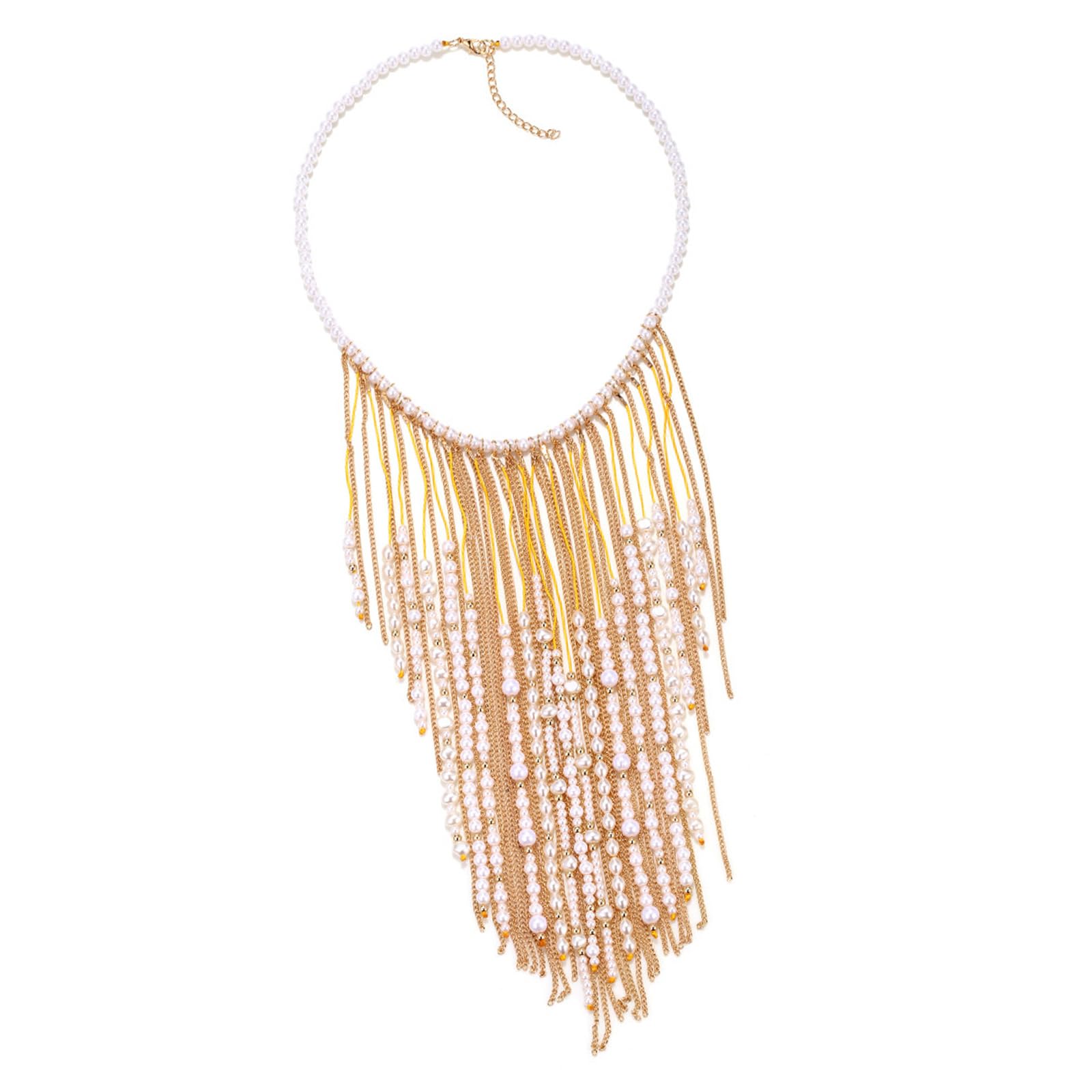 Collier de fausses perles géométriques bijoux empilables réglables - 8