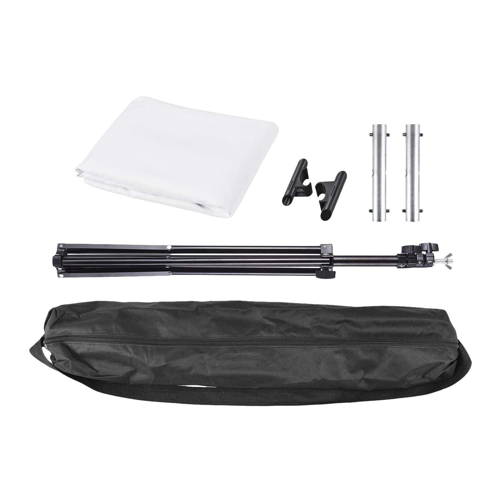 Kit di Sfondo Fotografico con Supporto per Schermo Verde, Pieghevole, Stabile, a Forma di T, Regolabile per Uso Esterno (Bianca)