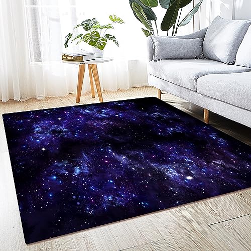 Tapete grande para área 150x180 cm con diseño Galaxia y estrellas miniatura 2