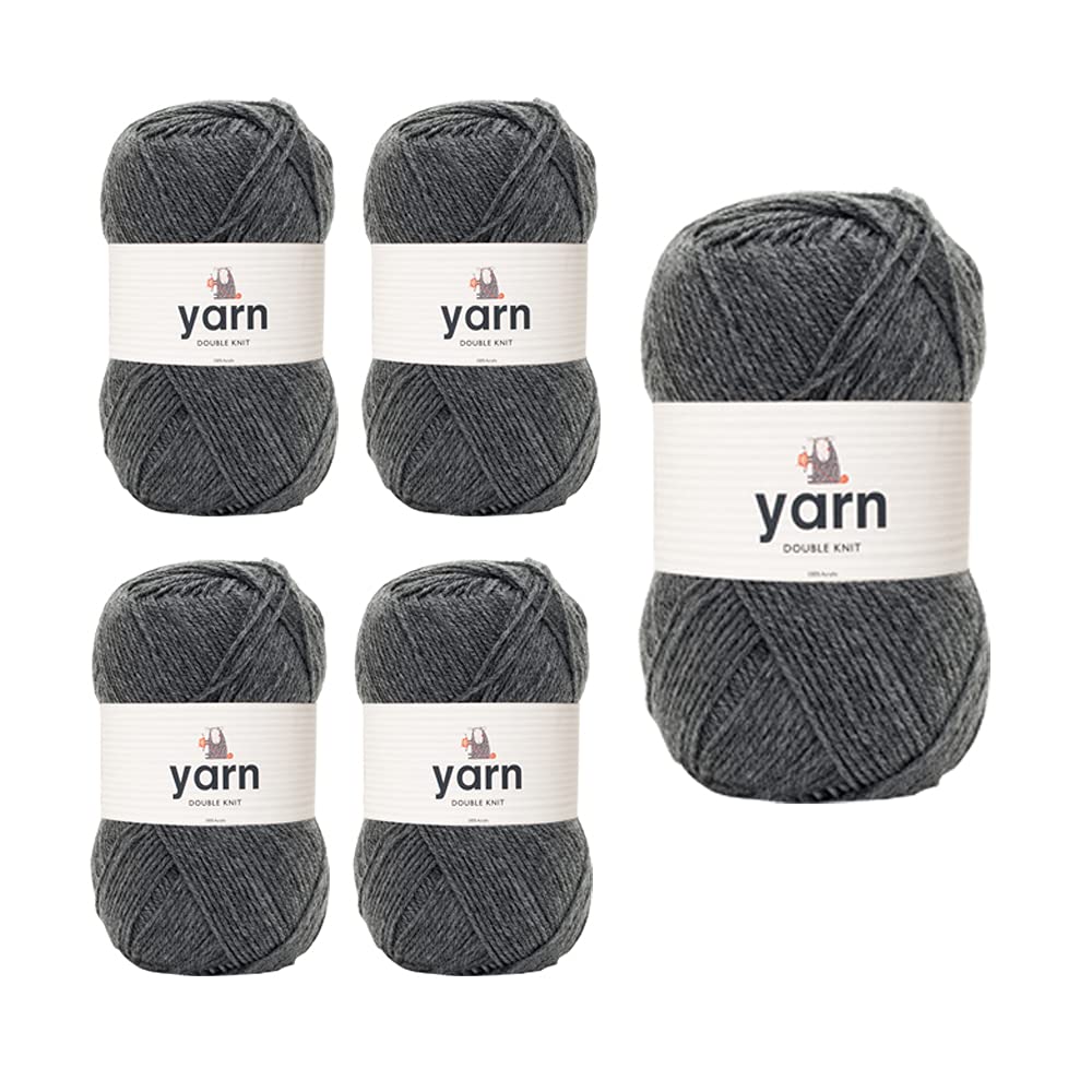 KORBOND DK Black Yarn - 100g Acrylic Wool - Lightweight, Hypoallergenic & Durable Double Knit Crochet Yarn Knitting Wool (290m Total) — view 116