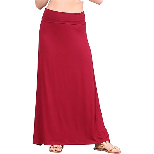 Popana Womens Long Maxi Skirt - Long Skirts for Women Trendy - Casual Convertible Sundress Plus Size Maxi Skirt