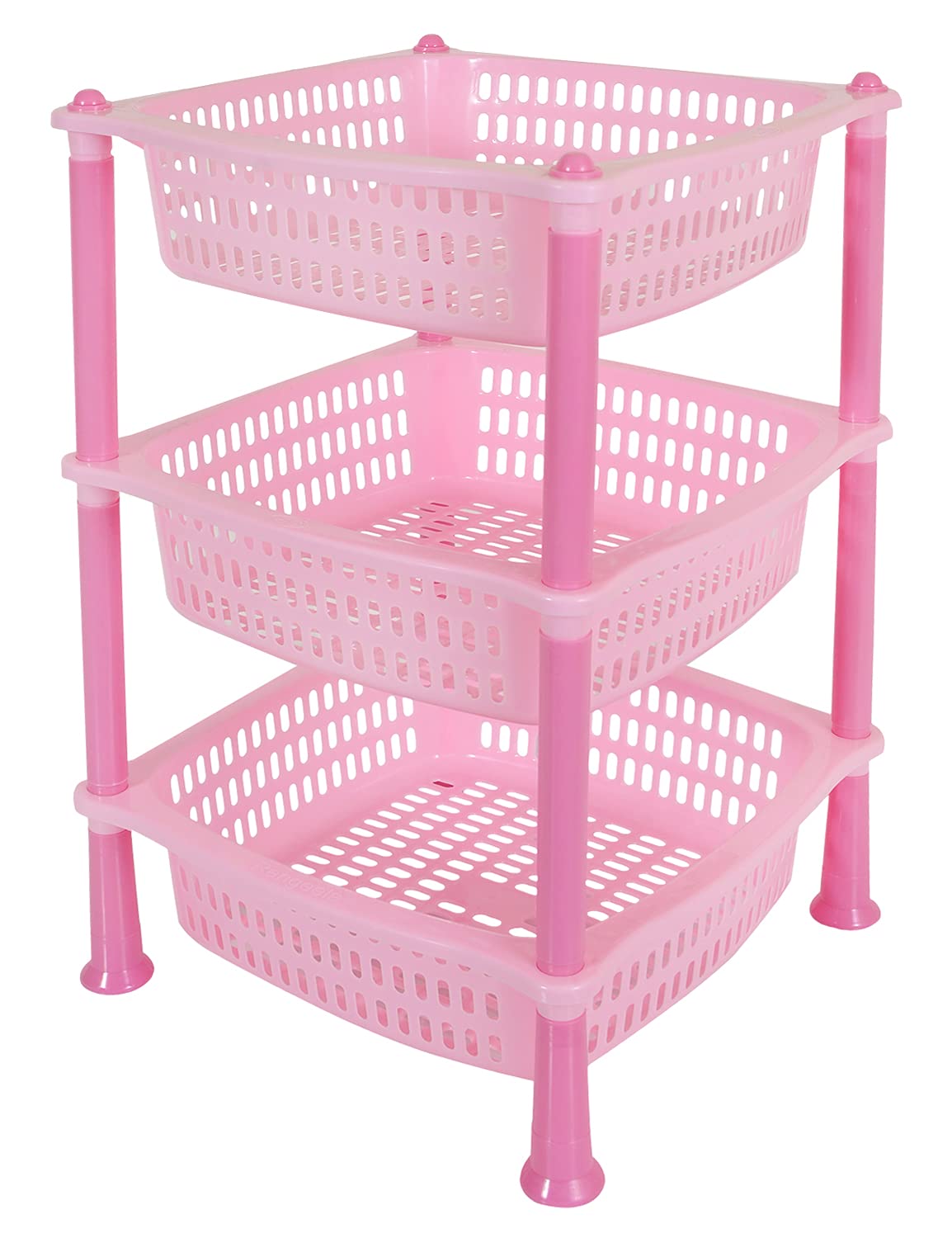 WayMore Detergent Holder,Bathroom Racks and Kitchen Shelves,Multipurpose Holder - 12" X 6" Inches Plastic Wall Shelf for Home (Number of Shelves - 1, Pink) (MS Corner 3 Layer, Pack of 2) (B07L2Q24TL) Amazon Price History, Amazon Price Tracker