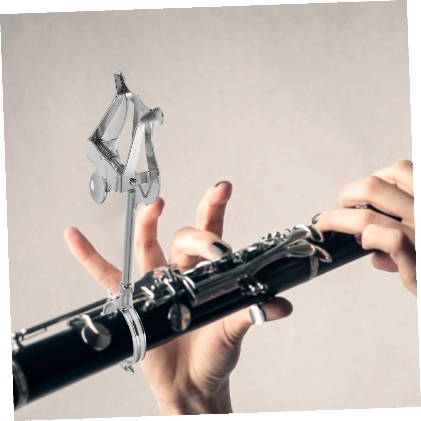Letturino Clarinetto Sib in Ferro Argento, Clip Portatile Compatta e Leggera per Tenere Spartiti Musicali di Clarinetto, per Musicisti e Studenti