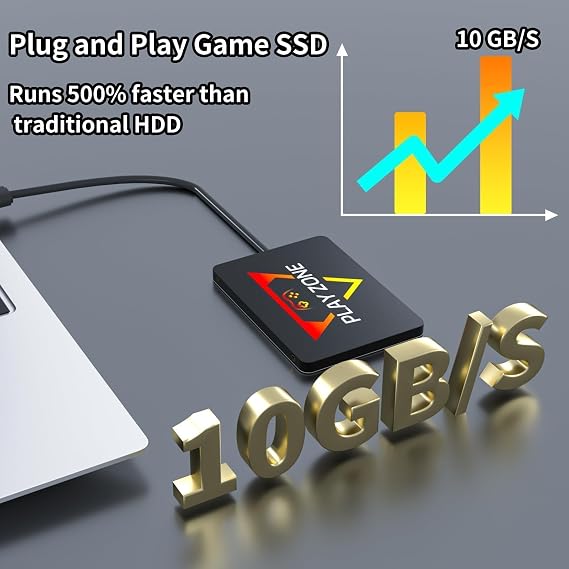 Game Console HDD with 3 Game Systems, Video Game Console with Built in 16191 Games, Emulator Console has 80+ Emulators, Game SSD for PC