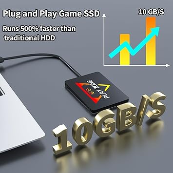 Game Console HDD with 3 Game Systems, Video Game Console with Built in 16191 Games, Emulator Console has 80+ Emulators, Game SSD for PC