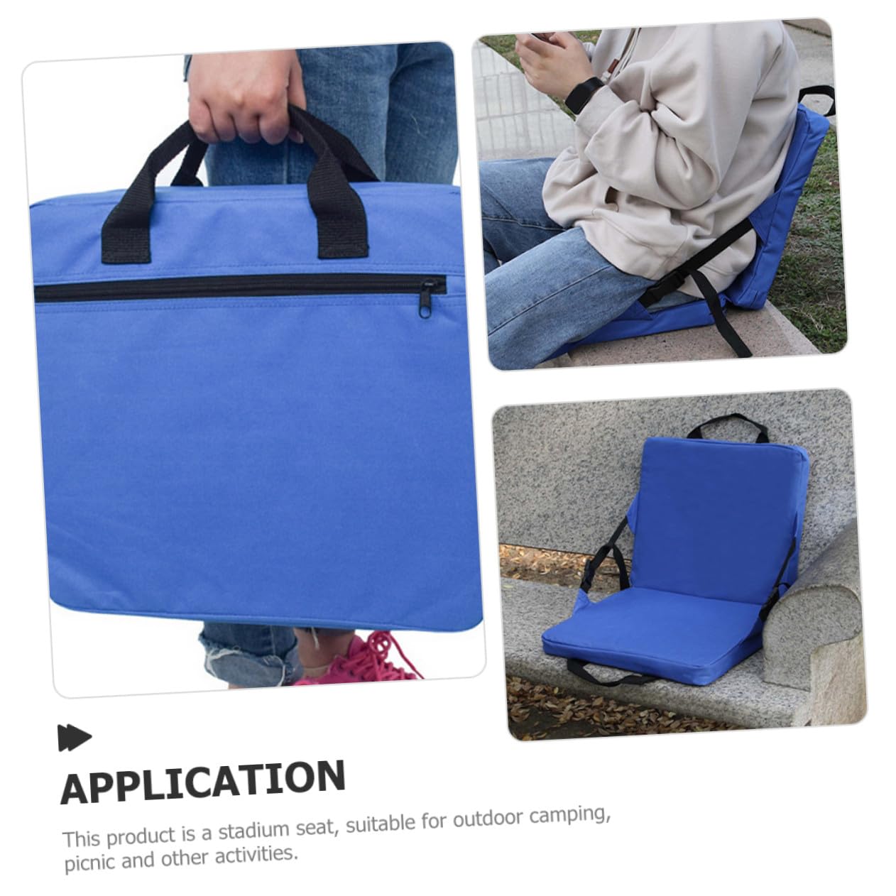 Faltbares Outdoor Sitzkissen aus Oxford Wasserabweisend Leicht Tragbar für Camping Picknick Park mit Komfortabler Polsterung und Robustem Material in Blau