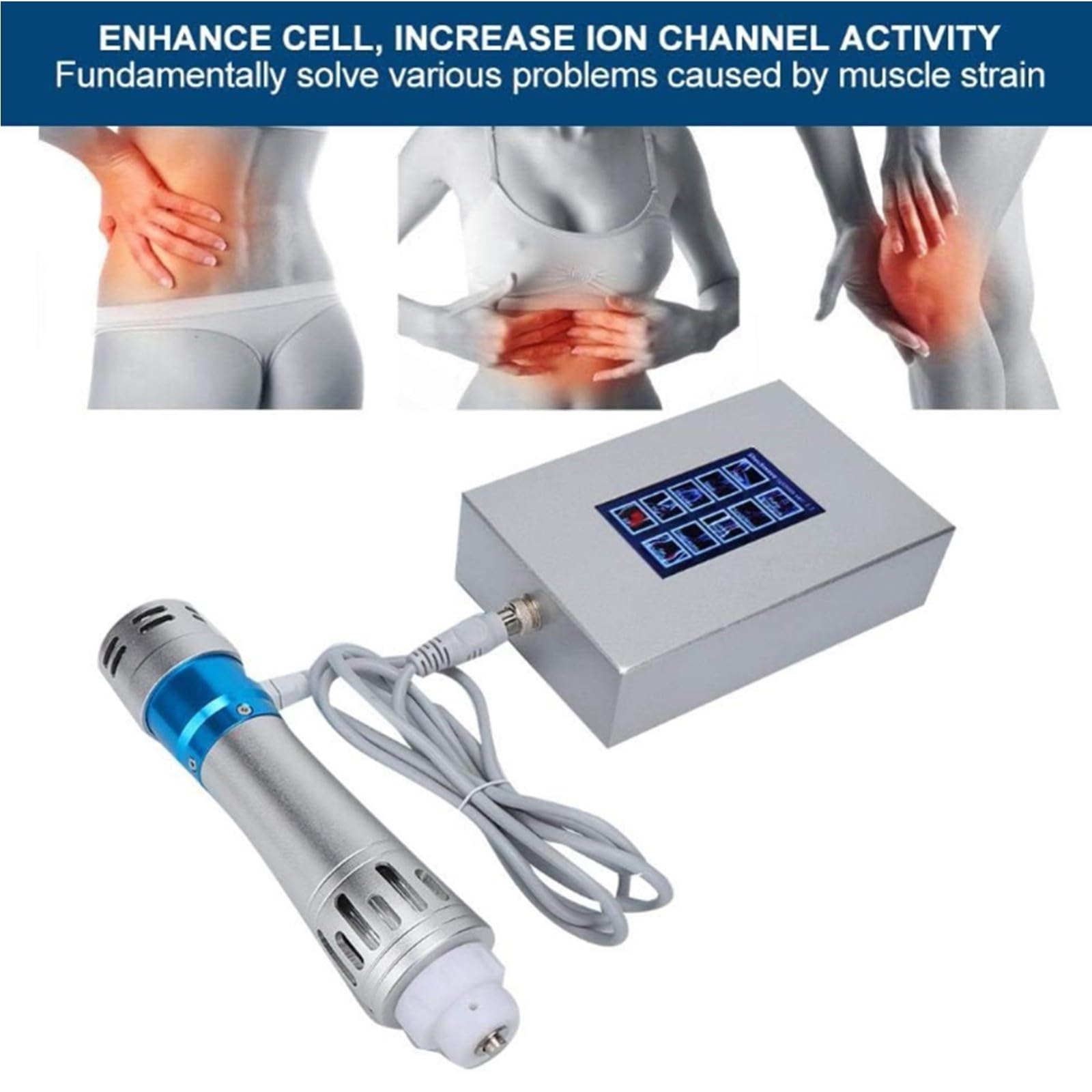 Pistola De Masaje Muscular, ED Máquina Electromagnética De Ondas De Choque Extracorpóreas Masajeador De Músculos Profundos Profesional Para Dolor De Rigidez Muscular Dolorosa