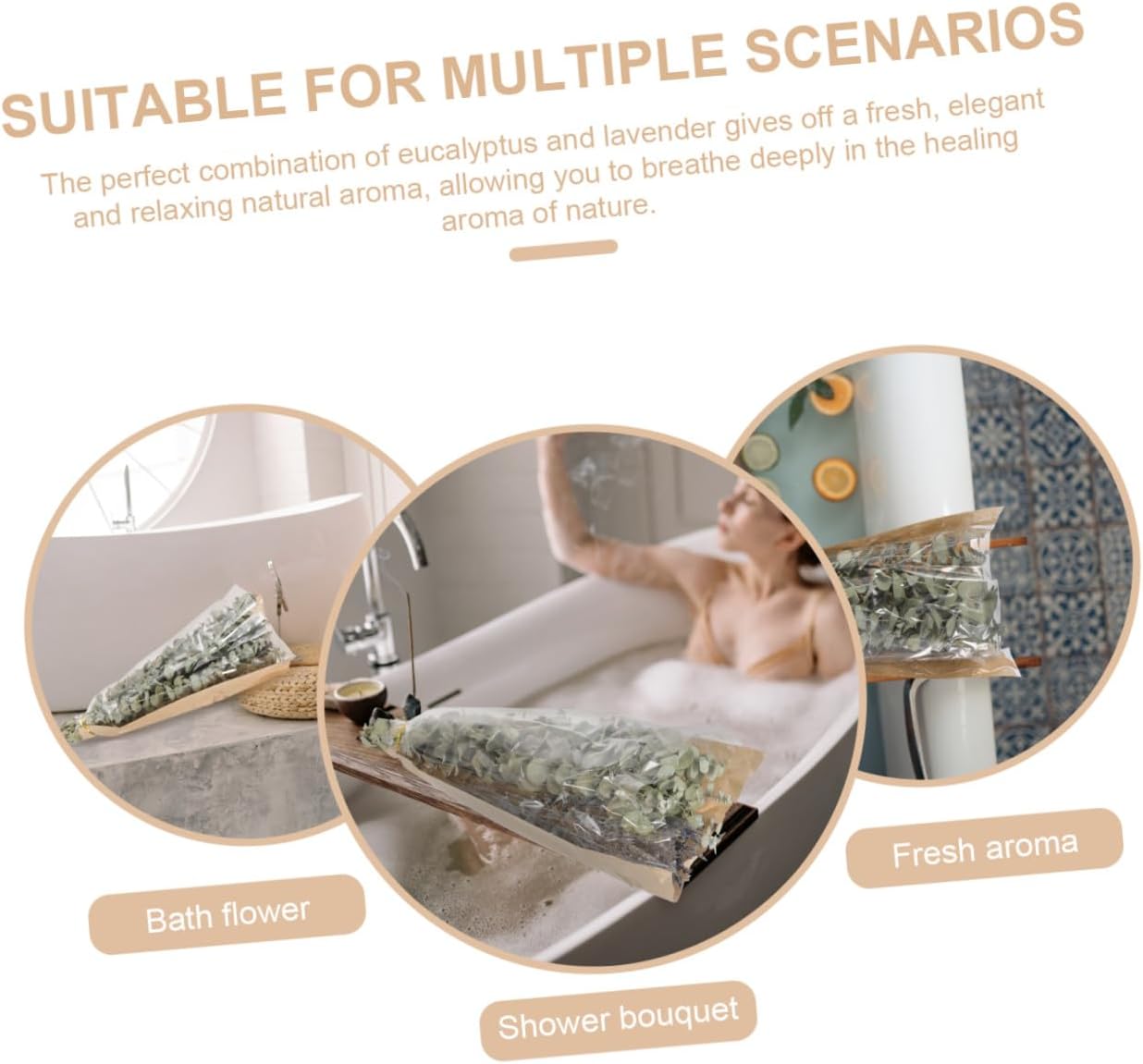 40g Dried Shower Eucalyptus and Lavender Bouquet Decorative Bath Flowers for Relief Eucalyptus Stems and Dried Lavender Home and Bathroom